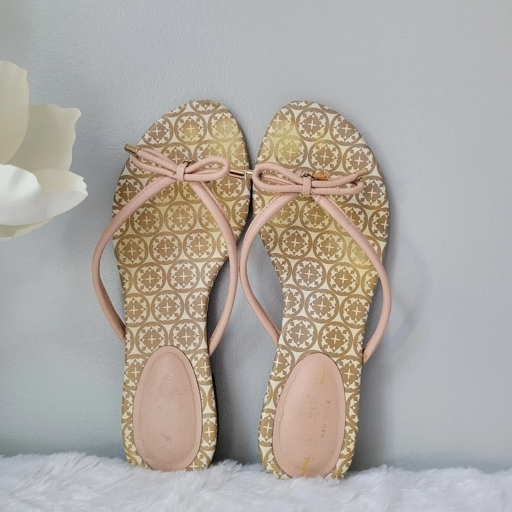 KATE SPADE Leather Printed Flip Flops